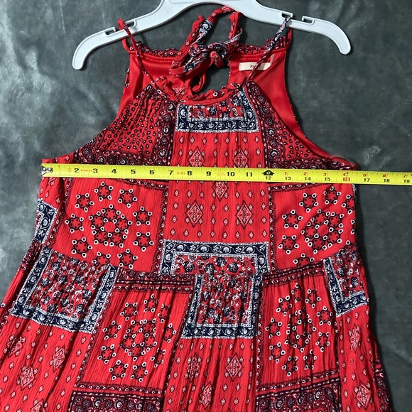 Mi Ami Red Boho Lace Mini Tank Dress Women's Size Small.. - Picture 5 of 7